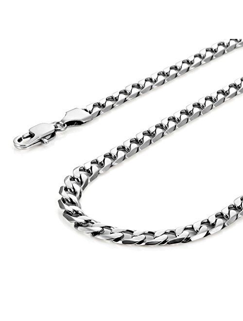 URBAN JEWELRY Classic Mens Necklace 316L Stainless Steel Silver Chain Color 18",21",23" (6mm)