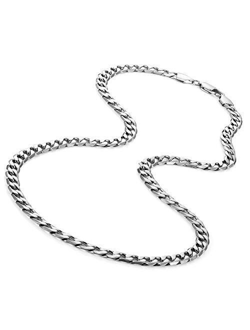 URBAN JEWELRY Classic Mens Necklace 316L Stainless Steel Silver Chain Color 18",21",23" (6mm)