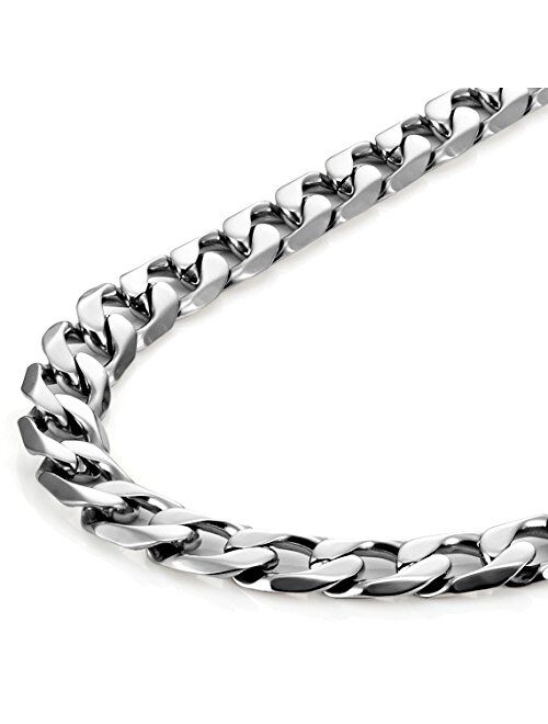 URBAN JEWELRY Classic Mens Necklace 316L Stainless Steel Silver Chain Color 18",21",23" (6mm)