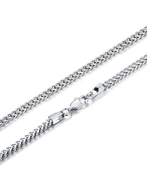 FIBO STEEL 3-6mm Curb Chain Necklace for Men Stainless Steel Biker Punk Style, 16-36 inches