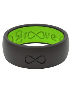 Groove Life Silicone Wedding Ring for Men - Breathable Rubber Rings for Men, Lifetime Coverage, Unique Design, Comfort Fit Mens Ring - Original Solid