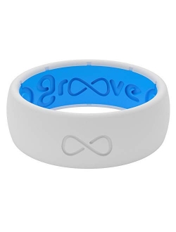 Groove Life Silicone Wedding Ring for Men - Breathable Rubber Rings for Men, Lifetime Coverage, Unique Design, Comfort Fit Mens Ring - Original Solid