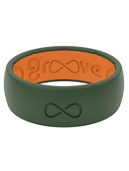 Groove Life Silicone Wedding Ring for Men - Breathable Rubber Rings for Men, Lifetime Coverage, Unique Design, Comfort Fit Mens Ring - Original Solid