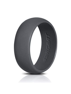 Swagmat Silicone Wedding Ring for Men 3 Packs & Singles Black, Grays & Blue - 8.7mm Wide: Leading Brand for Comfort of Rubber Wedding Bands for Men - 2 mm Thickness