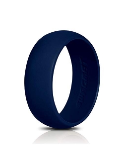 Swagmat Silicone Wedding Ring for Men 3 Packs & Singles Black, Grays & Blue - 8.7mm Wide: Leading Brand for Comfort of Rubber Wedding Bands for Men - 2 mm Thickness
