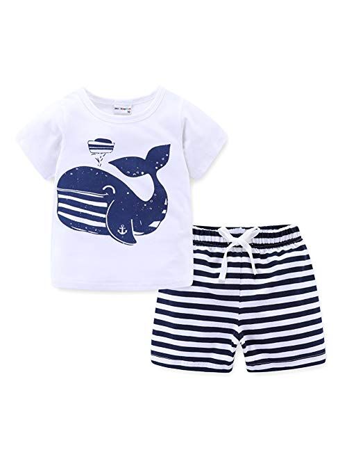 Mud Kingdom Little Boys Short Clothes Sets Beach Outfits Holiday