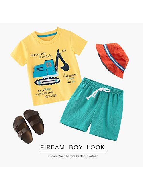 Fiream Boy's Cotton Clothing Sets T-Shirt&Shorts 2 Packs