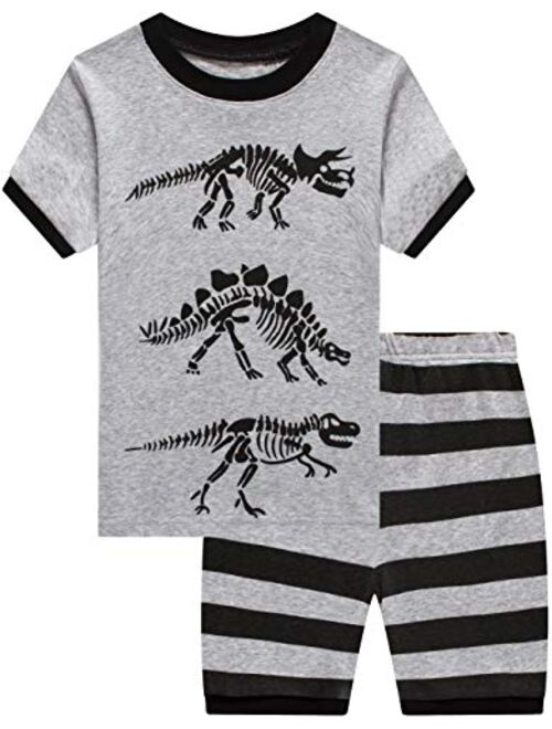 shelry Children Pajamas Cotton Dinosaur Kids Clothes Boys Cartoon Sleepwear Toddler Clothes