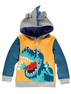 Garsumiss Little Boys Cute Animal Dinosaur Hoodie Sport Long Sleeve Cartoon Hooded