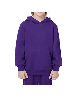 Kids' Soft Brushed Fleece Casual Basic Pullover Hooded Sweatshirt Hoodie for Boys or Girls 4-12 Years