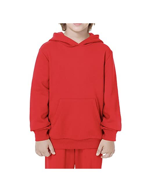 Kid Nation Kids' Soft Brushed Fleece Casual Basic Pullover Hooded Sweatshirt Hoodie for Boys or Girls 4-12 Years