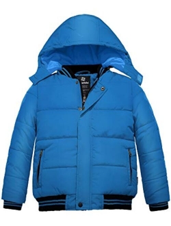 Wantdo Boy's Padded Winter Coat Windproof Puffer Jacket with Removable Hood