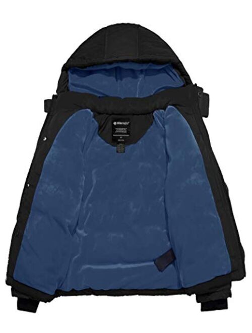 Wantdo Boy's Padded Winter Coat Windproof Puffer Jacket with Removable Hood