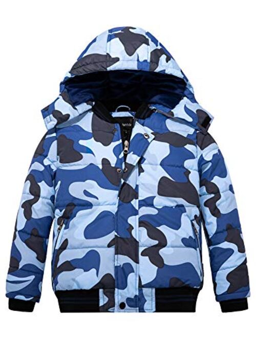 Wantdo Boy's Padded Winter Coat Windproof Puffer Jacket with Removable Hood