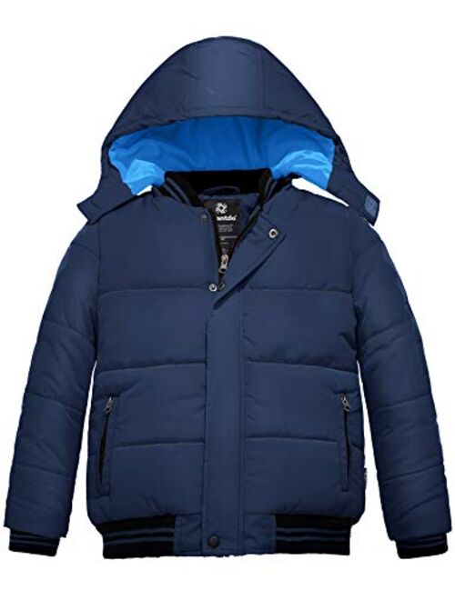 Wantdo Boy's Padded Winter Coat Windproof Puffer Jacket with Removable Hood