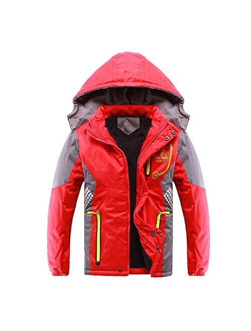 Valentina Latest Boys Thicken Fleece Hooded Jacket Warm Quilted Coat Outdoor Cool Cute Fashion for Winter Autumn Spring