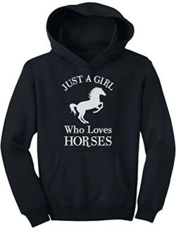 A Girl Who Loves Horses Horse Lover Gift Girls' Youth Hoodie