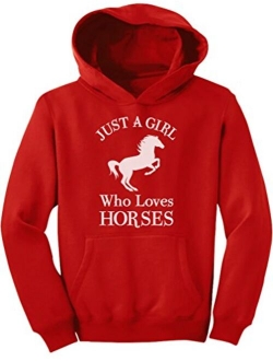 A Girl Who Loves Horses Horse Lover Gift Girls' Youth Hoodie