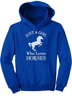 A Girl Who Loves Horses Horse Lover Gift Girls' Youth Hoodie