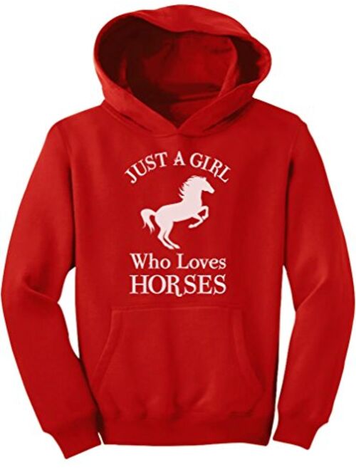 A Girl Who Loves Horses Horse Lover Gift Girls' Youth Hoodie