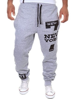 Cottory Men's Harem Casual Baggy Hiphop Dance Jogger Sweatpants Trousers