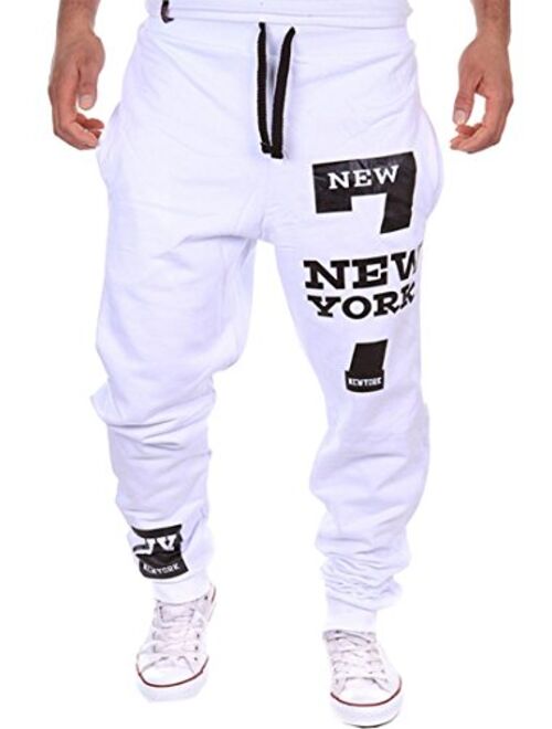 Cottory Men's Harem Casual Baggy Hiphop Dance Jogger Sweatpants Trousers