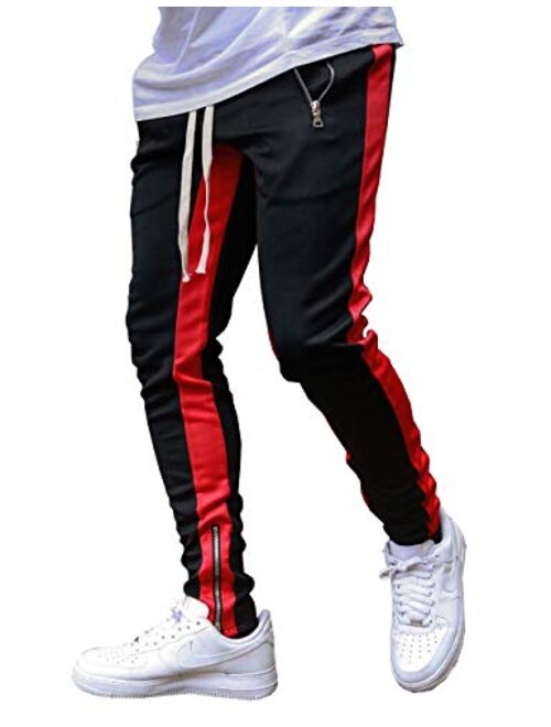 FLYFIREFLY Men's Gym Sport Pants Hip Hop Slim Fit Track Pants Workout Running Athletic Jogger Bottom