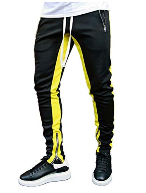 FLYFIREFLY Men's Gym Sport Pants Hip Hop Slim Fit Track Pants Workout Running Athletic Jogger Bottom