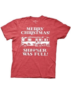 National Lampoons Xmas Vacation Sh#@%er was Full Mens Red Heather T-Shirt