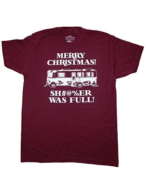 National Lampoons Xmas Vacation Sh#@%er was Full Mens Red Heather T-Shirt