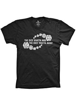 Guerrilla Tees Dice Giveth and dice Taketh Away Funny Shirt Dungeons and Dragons tees, Black