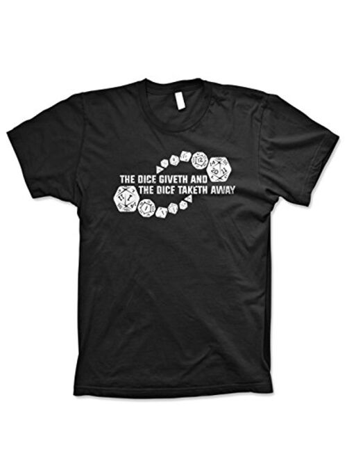 Guerrilla Tees Dice Giveth and dice Taketh Away Funny Shirt Dungeons and Dragons tees, Black