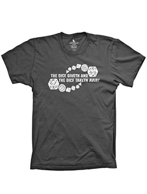 Guerrilla Tees Dice Giveth and dice Taketh Away Funny Shirt Dungeons and Dragons tees, Black