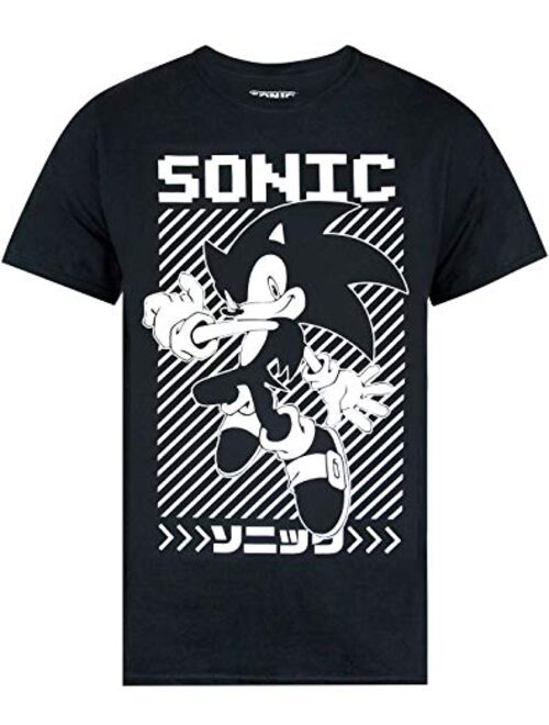 OKX Sonic The Hedgehog Japanese Poster Men's T-Shirt Black