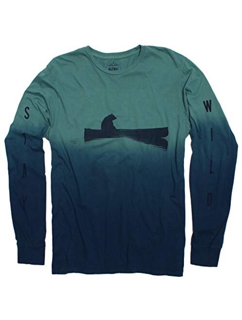 Bear Wild Men's dip-dye Long Sleeve Graphic Fashion T-Shirt