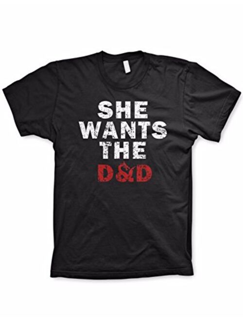 Guerrilla Tees She Wants The D&D Funny Board Game Tshirts Graphic dice Game Shirt Black