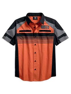 Harley-Davidson Men's Performance Vented Stripe Short Sleeve Shirt 96116-18VM