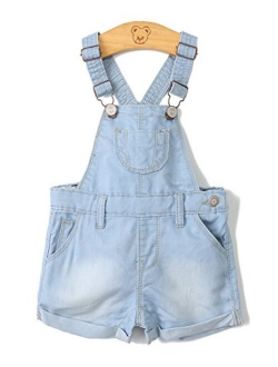 Kidscool Baby Girls/Boys Big Bibs Light Blue Slim Summer Jeans Shortalls