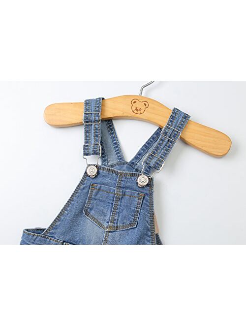 Kidscool Baby Girls/Boys Big Bibs Light Blue Slim Summer Jeans Shortalls