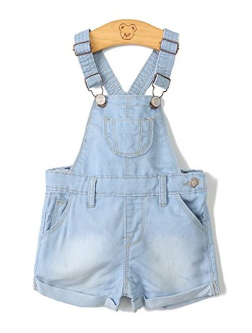 Kidscool Baby Girls/Boys Big Bibs Light Blue Slim Summer Jeans Shortalls