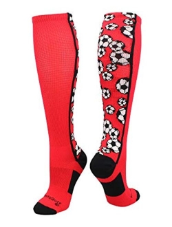 MadSportsStuff Crazy Soccer Socks with Soccer Balls Over The Calf (Multiple Colors)