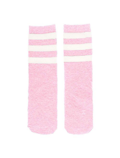 Zando Kids Child Cotton Three Stripes Sport Soccer Team Socks Uniform Tube Cute Knee High Stocking for Boys Girls