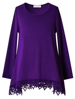 Girls Tunic Top Lace Long Sleeve Unicorn Tee Loose Fit Soft Blouse Swing T-Shirt