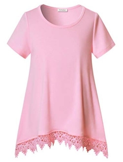 Girls Tunic Top Lace Long Sleeve Unicorn Tee Loose Fit Soft Blouse Swing T-Shirt