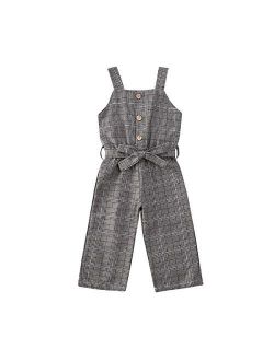 Balaflyie Toddler Girls Jumpsuit Romper Solid Color Strap One Piece Overall Summer Outfits