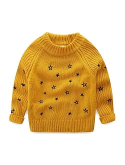 Mud Kingdom Toddler Girls Pullover Sweaters Cute Embroidered Stars