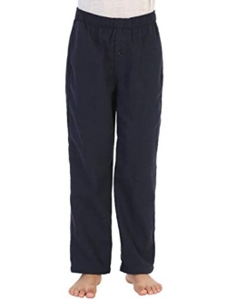 Boys Yarn Dye Brushed Flannel Lounge & Pajama Pants with Elastic Waist