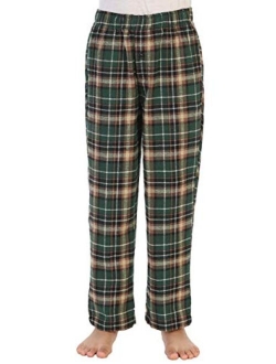 Boys Yarn Dye Brushed Flannel Lounge & Pajama Pants with Elastic Waist