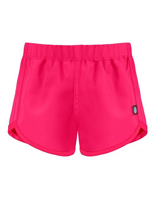 City Threads Girls' Slim Fit Swimming Coverup Shorts for Multi Sports Camps Beach Swim - Made in USA