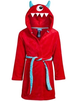 Only Boys Plush Solid Fleece Robe with Character Hood (Toddler/Little Boys/Big Boys)